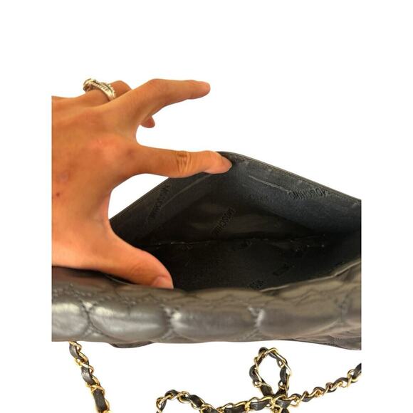 VTG Moschino Crossbody heart shape quilted lambskin Gold chain strap purse SOFT - Picture 9 of 16